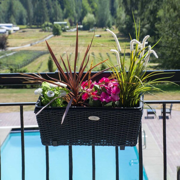 Wicker Balcony Planter